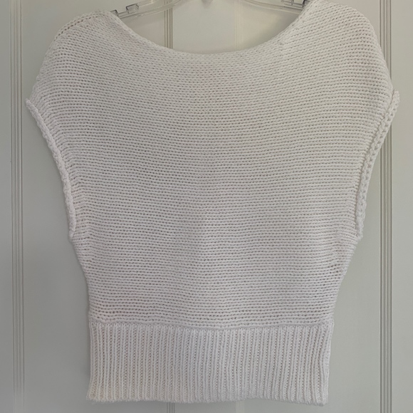 Anthro Moth White Knit Sleeveless Top Size S - Picture 3 of 8